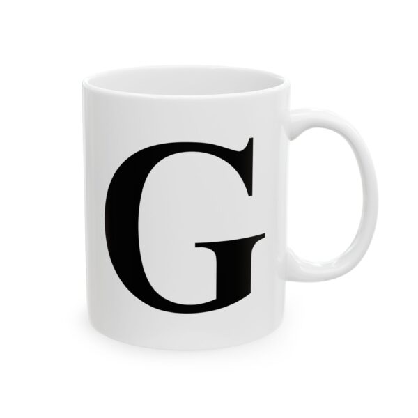 Letter G Monogram Mug – Initial Alphabet Coffee Mug – 11oz/15oz Ceramic Mug