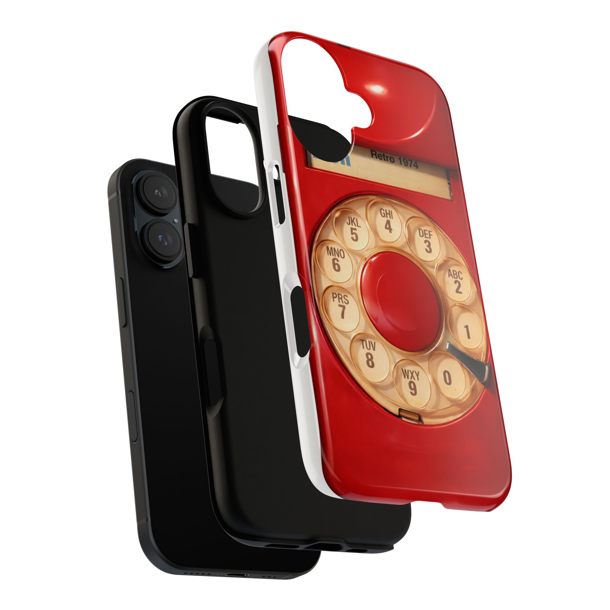 Retro Red Rotary Phone iPhone Case — Vintage Dial Design Tough Case - Image 3
