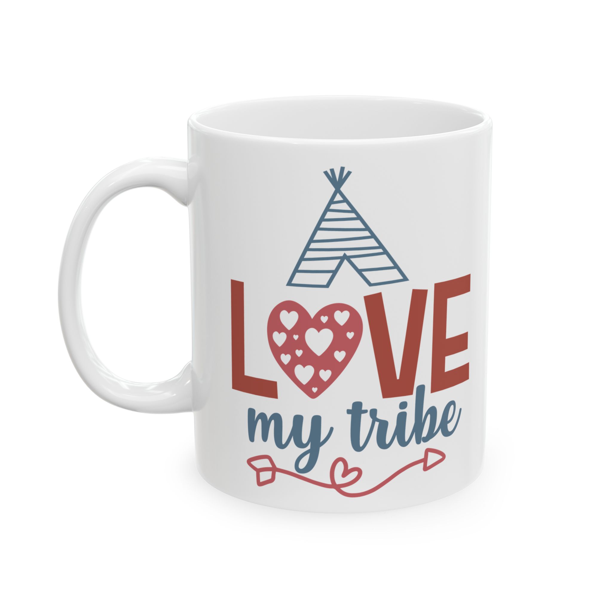 Teacher Appreciation Mug "Love My Tribe" Ceramic Mug — Heart & Arrow Family Coffee Cup (11oz, 15oz) - Image 3