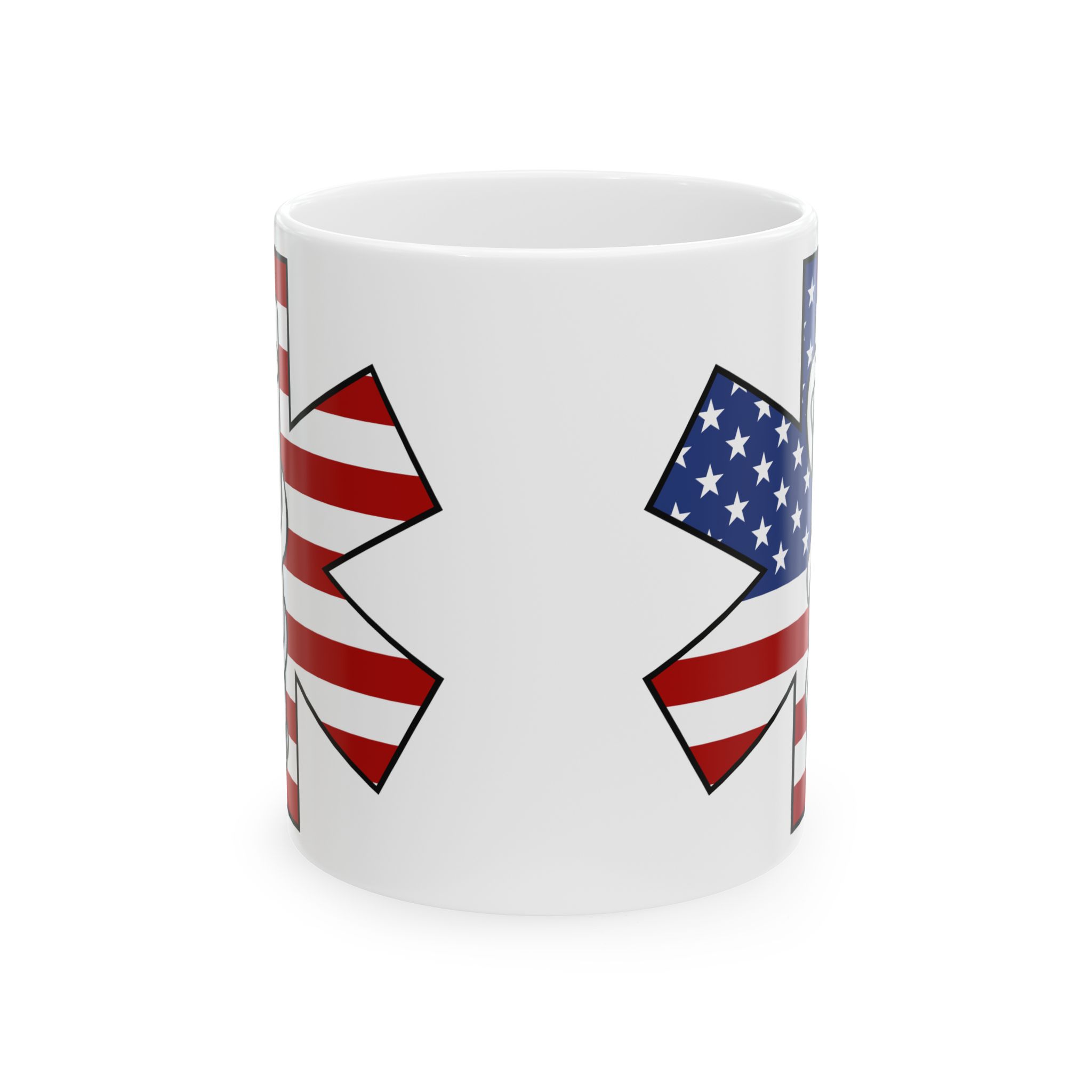 US Flag w/Staff Of Life – Medical Coffee Mug – 11oz/15oz Ceramic Mug - Image 2