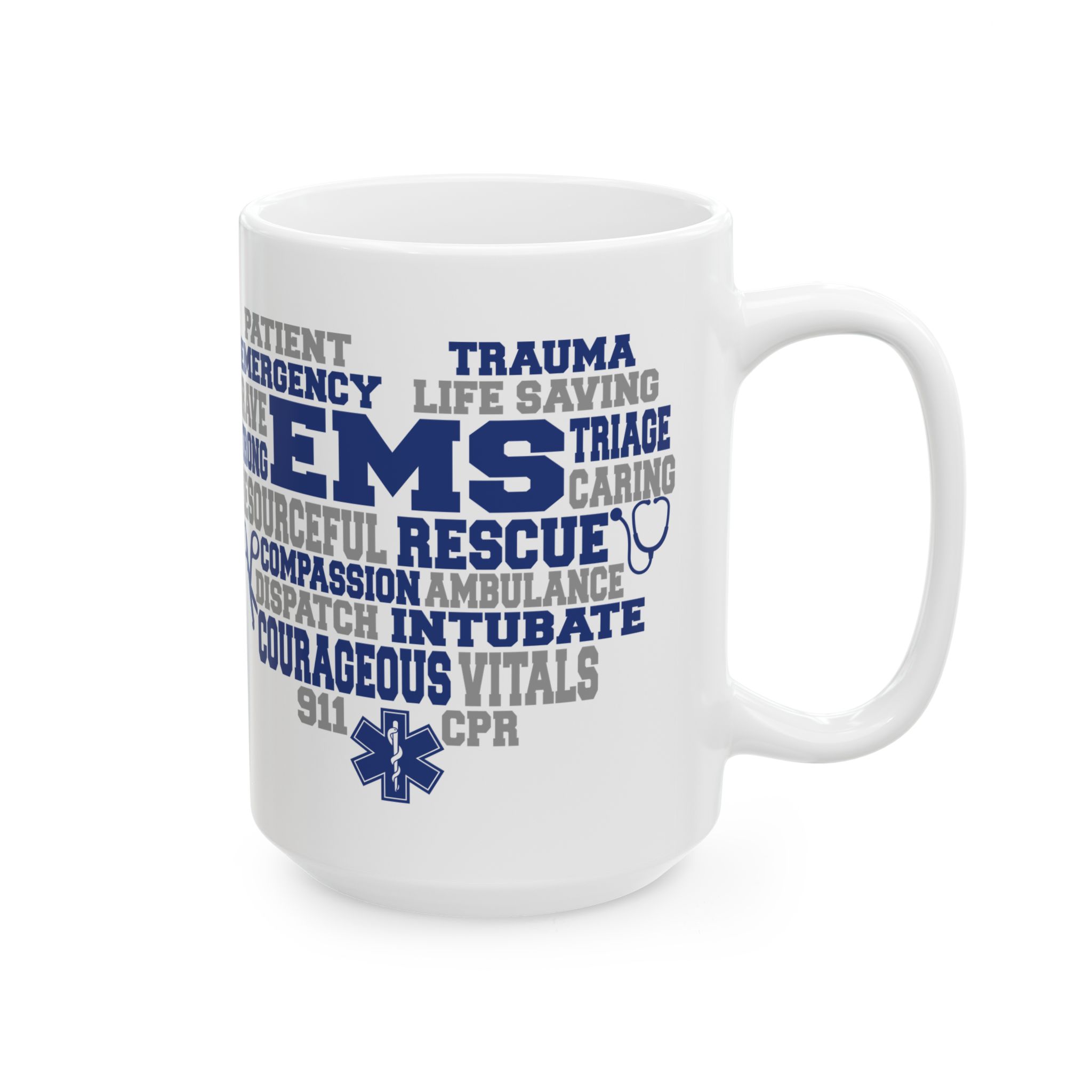 EMS (wordart) – Medical Coffee Mug – 11oz/15oz Ceramic Mug - Image 6