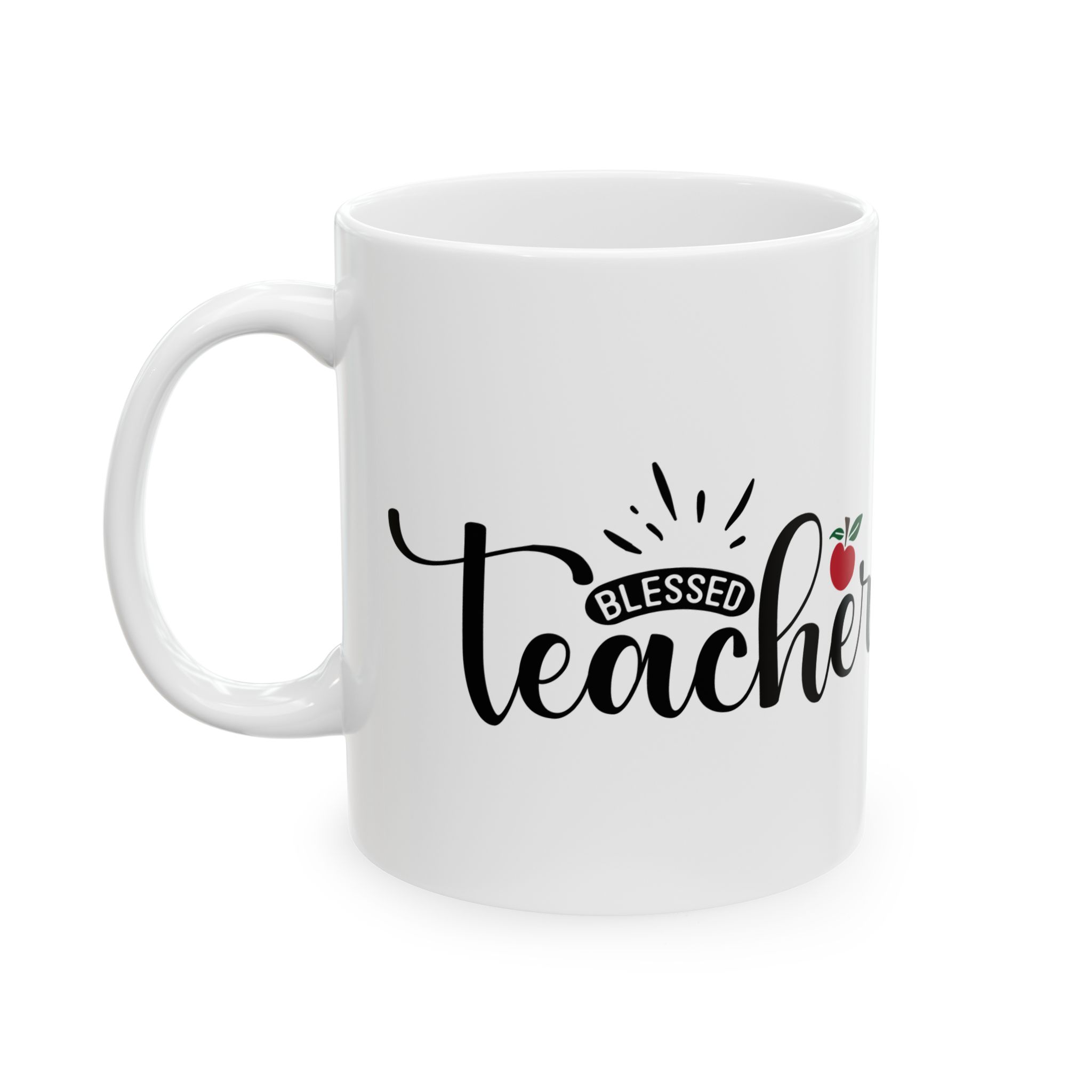 Teacher Appreciation Mug – 'Blessed Teacher' Script Design with Apple Accent (11oz & 15oz) - Image 3