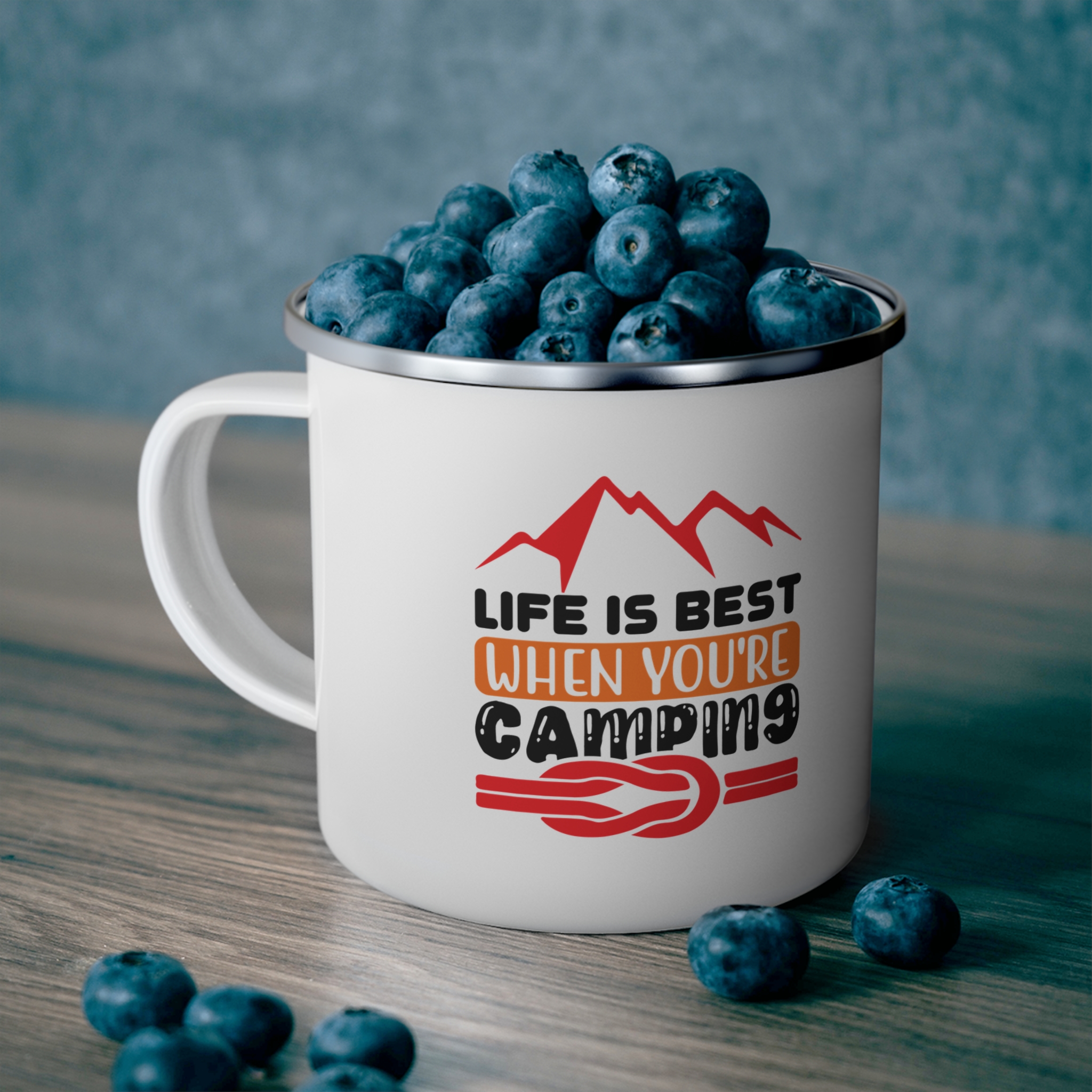 Enamel Camping Mug – "Life Is Best When You're Camping" Outdoor Coffee Cup - Image 5