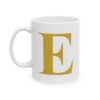 Gold Letter E Monogram Mug – Gold Initial Alphabet Coffee Mug – 11oz/15oz Ceramic Mug
