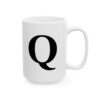Letter Q Monogram Mug – Initial Alphabet Coffee Mug – 11oz/15oz Ceramic Mug