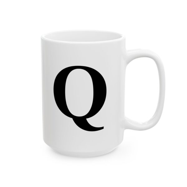 Letter Q Monogram Mug – Initial Alphabet Coffee Mug – 11oz/15oz Ceramic Mug