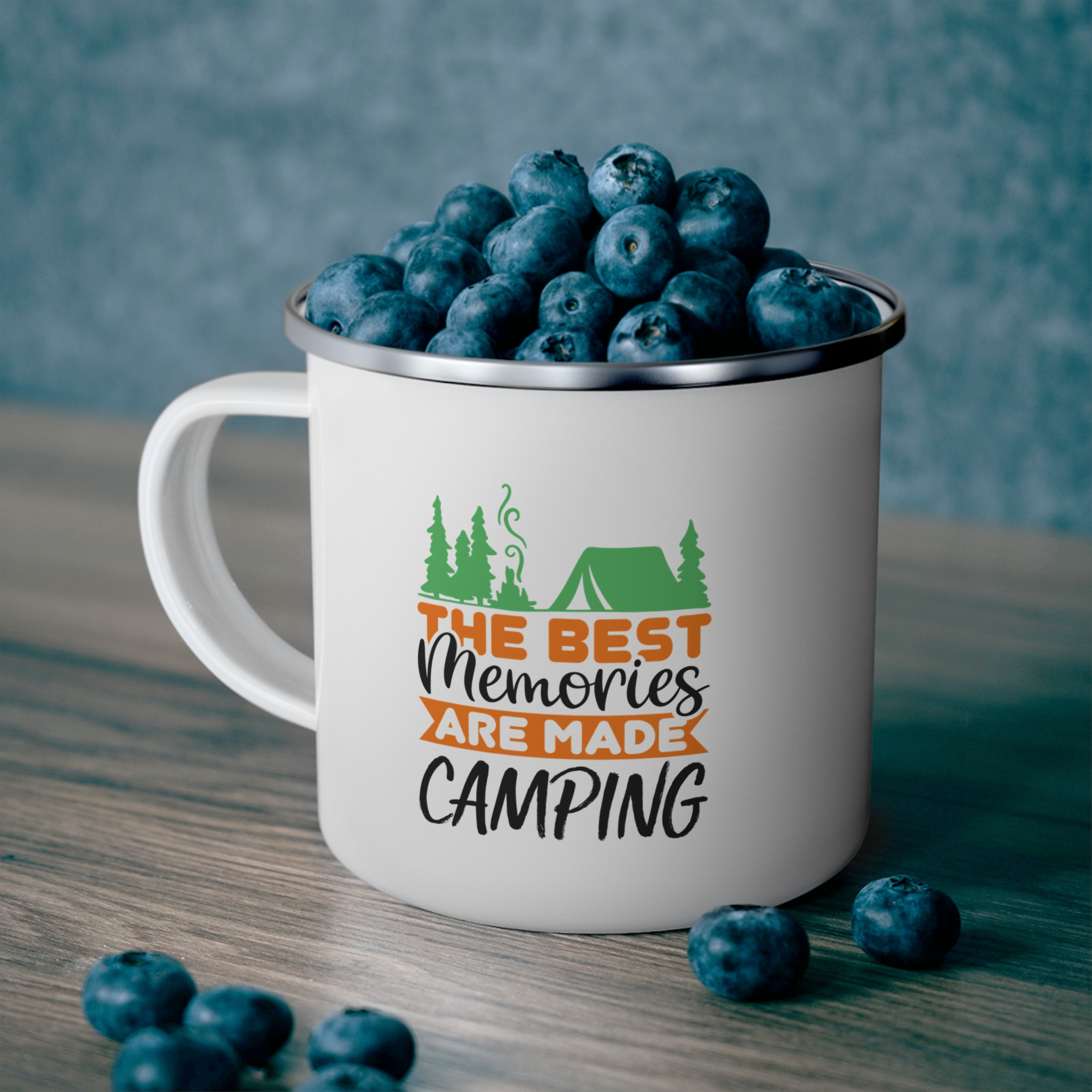 Enamel Camping Mug — “The Best Memories Are Made Camping” Outdoor Coffee Cup - Image 5