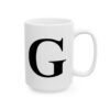 Letter G Monogram Mug – Initial Alphabet Coffee Mug – 11oz/15oz Ceramic Mug