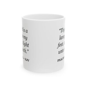 Psalm 119:105 Bible Verse Mug – KJV Scripture Coffee Mug – 11oz/15oz Ceramic Mug