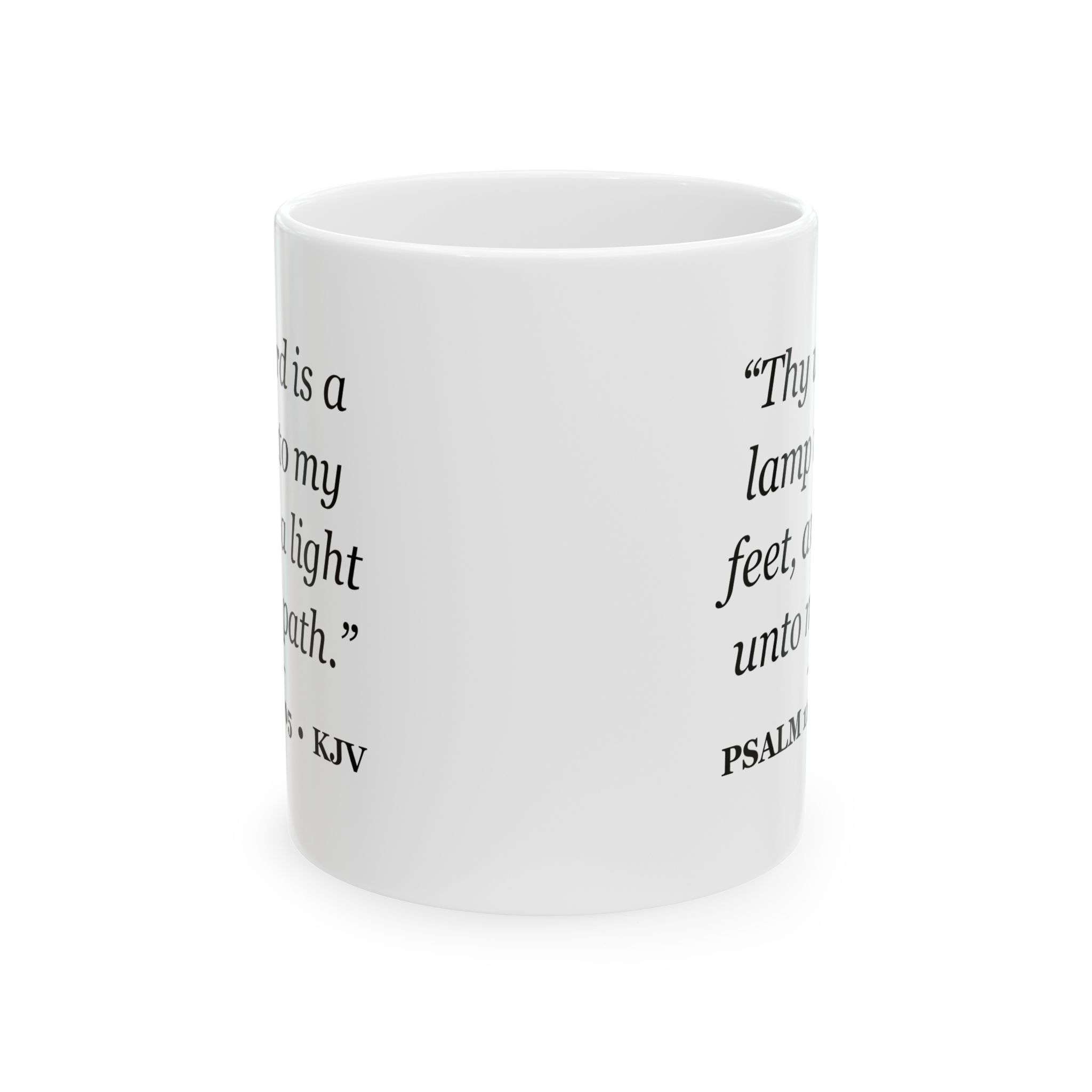 Psalm 119:105 Bible Verse Mug – KJV Scripture Coffee Mug – 11oz/15oz Ceramic Mug