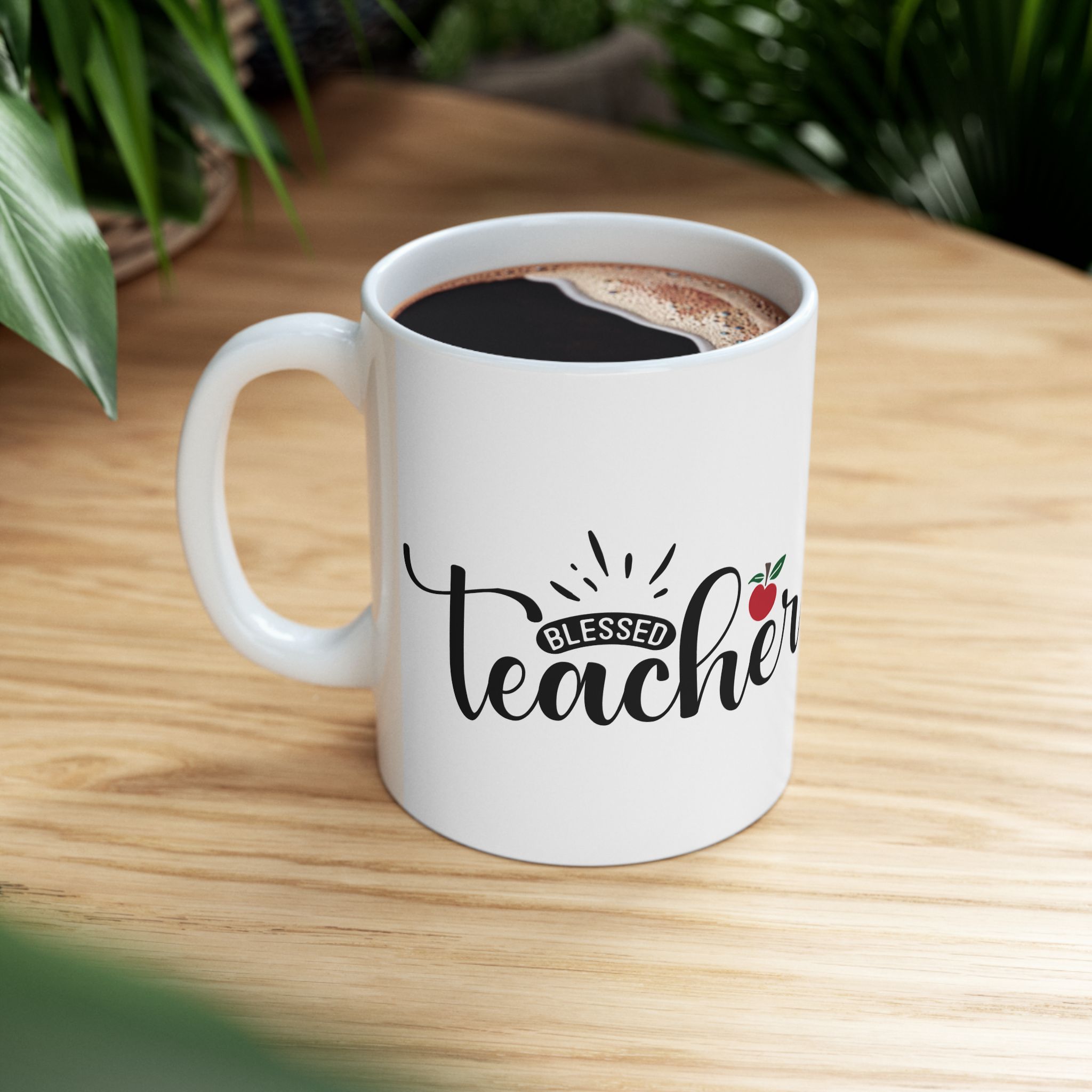 Teacher Appreciation Mug – 'Blessed Teacher' Script Design with Apple Accent (11oz & 15oz) - Image 5