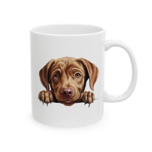 Labrador Retriever Peeking Dog Mug – Dog Lover Coffee Mug – 11oz/15oz Ceramic Mug