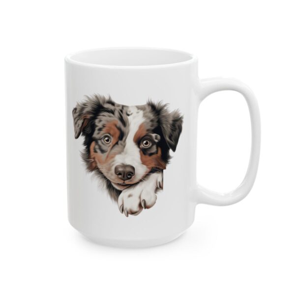 Australian Shepherd Peeking Dog Mug – Dog Lover Coffee Mug – 11oz/15oz Ceramic Mug