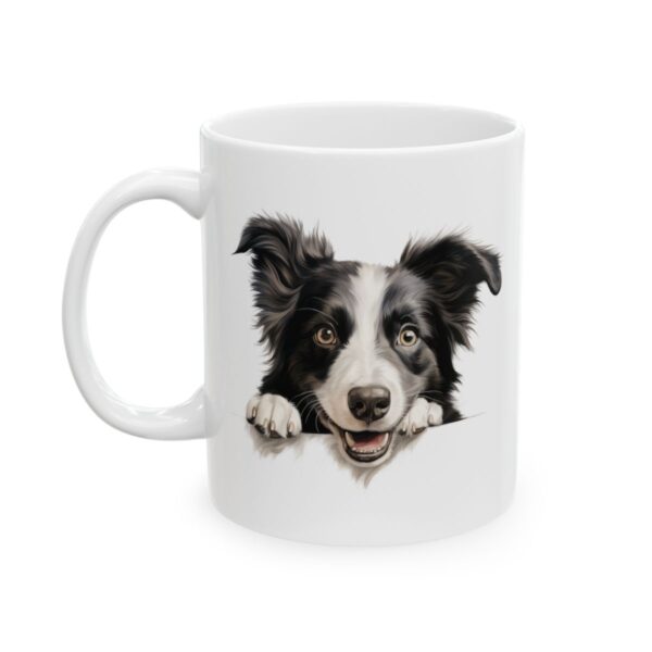 Border Collie Peeking Dog Mug – Dog Lover Coffee Mug – 11oz/15oz Ceramic Mug