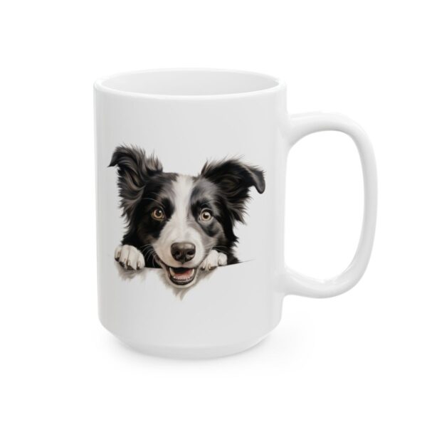 Border Collie Peeking Dog Mug – Dog Lover Coffee Mug – 11oz/15oz Ceramic Mug