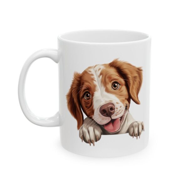 Brittany Peeking Dog Mug – Dog Lover Coffee Mug – 11oz/15oz Ceramic Mug