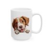 Brittany Peeking Dog Mug – Dog Lover Coffee Mug – 11oz/15oz Ceramic Mug