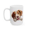 Brittany Peeking Dog Mug – Dog Lover Coffee Mug – 11oz/15oz Ceramic Mug