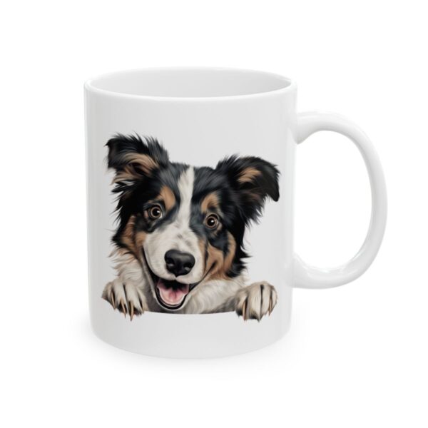Collie Peeking Dog Mug – Dog Lover Coffee Mug – 11oz/15oz Ceramic Mug