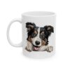 Collie Peeking Dog Mug – Dog Lover Coffee Mug – 11oz/15oz Ceramic Mug