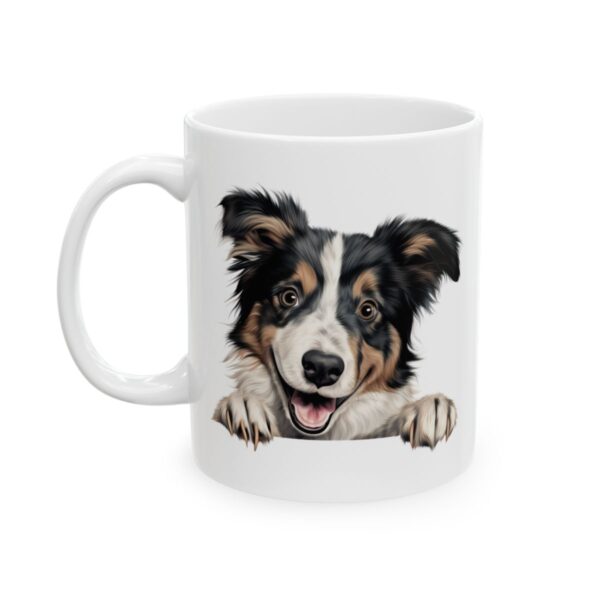 Collie Peeking Dog Mug – Dog Lover Coffee Mug – 11oz/15oz Ceramic Mug