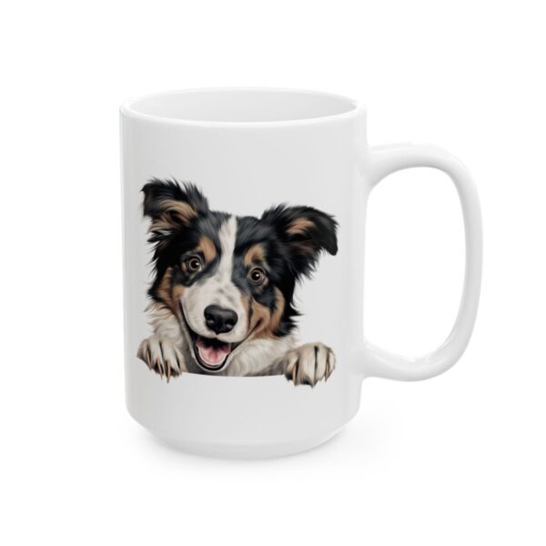 Collie Peeking Dog Mug – Dog Lover Coffee Mug – 11oz/15oz Ceramic Mug
