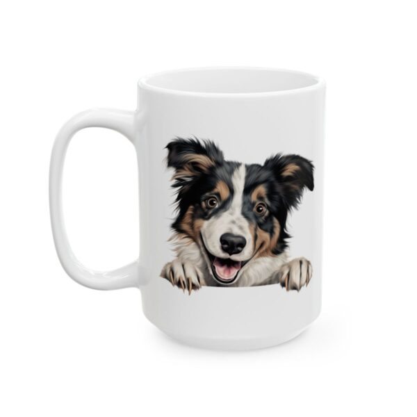 Collie Peeking Dog Mug – Dog Lover Coffee Mug – 11oz/15oz Ceramic Mug