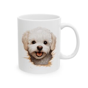 Bichon Frise Peeking Dog Mug – Dog Lover Coffee Mug – 11oz/15oz Ceramic Mug
