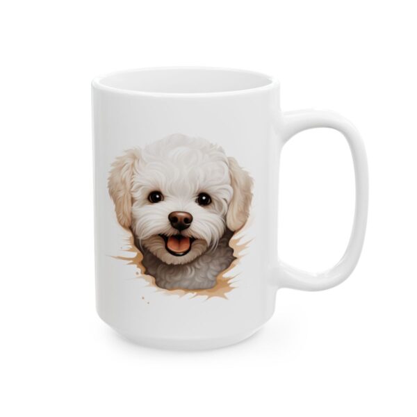 Bichon Frise Peeking Dog Mug – Dog Lover Coffee Mug – 11oz/15oz Ceramic Mug