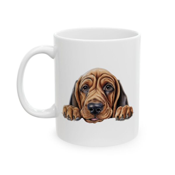 Bloodhound Peeking Dog Mug – Dog Lover Coffee Mug – 11oz/15oz Ceramic Mug