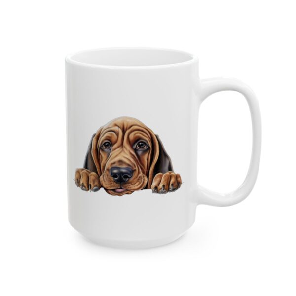 Bloodhound Peeking Dog Mug – Dog Lover Coffee Mug – 11oz/15oz Ceramic Mug