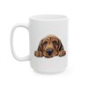 Bloodhound Peeking Dog Mug – Dog Lover Coffee Mug – 11oz/15oz Ceramic Mug
