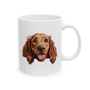 Irish Setter Peeking Dog Mug – Dog Lover Coffee Mug – 11oz/15oz Ceramic Mug