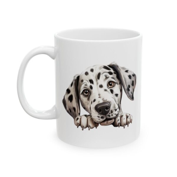Dalmatian Peeking Dog Mug – Dog Lover Coffee Mug – 11oz/15oz Ceramic Mug