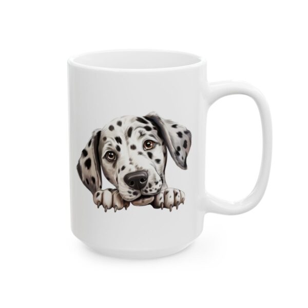 Dalmatian Peeking Dog Mug – Dog Lover Coffee Mug – 11oz/15oz Ceramic Mug