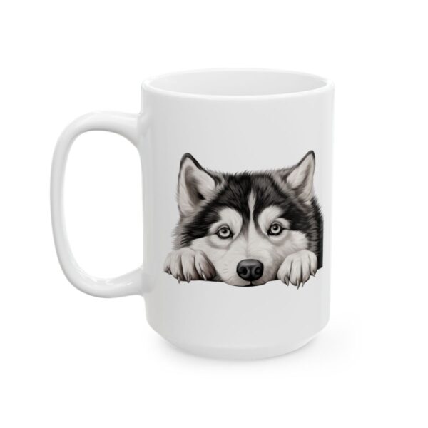Alaskan Malamute Peeking Dog Mug – Dog Lover Coffee Mug – 11oz/15oz Ceramic Mug - 10322_3_left.jpg Alaskan Malamute Peeking Dog Mug – Dog Lover Coffee Mug – 11oz/15oz Ceramic Mug