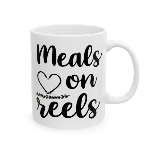 Meals on Reels Fishing Mug – Funny Fishing Coffee Mug – 11oz/15oz Ceramic Mug