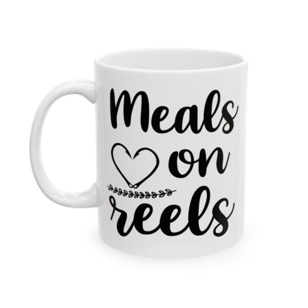 Meals on Reels Fishing Mug – Funny Fishing Coffee Mug – 11oz/15oz Ceramic Mug