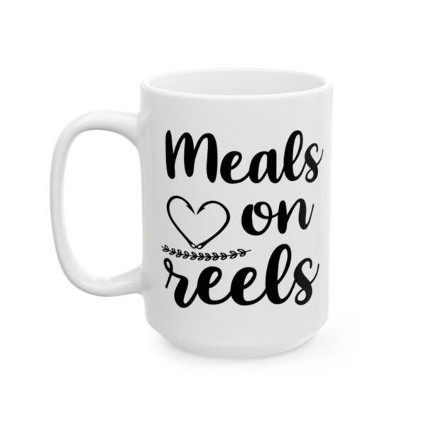 Meals on Reels Fishing Mug – Funny Fishing Coffee Mug – 11oz/15oz Ceramic Mug