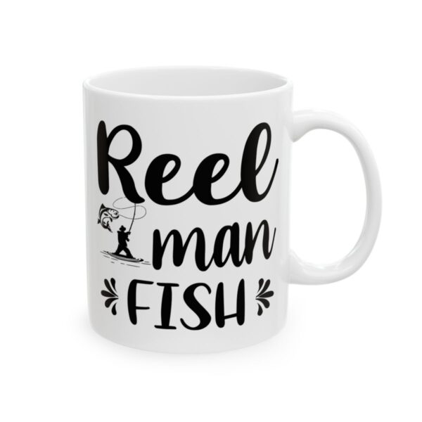 Reel Man Fish Fishing Mug – Funny Fishing Coffee Mug – 11oz/15oz Ceramic Mug