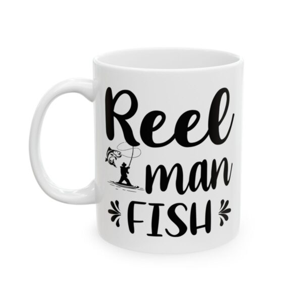 Reel Man Fish Fishing Mug – Funny Fishing Coffee Mug – 11oz/15oz Ceramic Mug