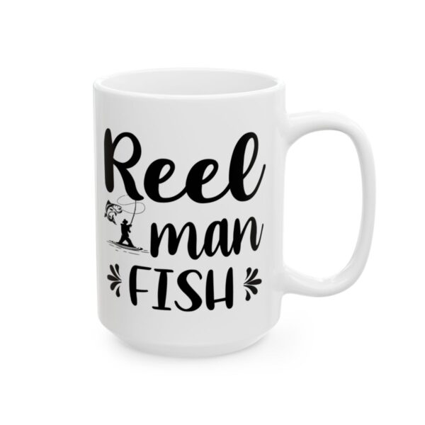 Reel Man Fish Fishing Mug – Funny Fishing Coffee Mug – 11oz/15oz Ceramic Mug