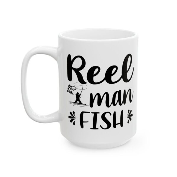 Reel Man Fish Fishing Mug – Funny Fishing Coffee Mug – 11oz/15oz Ceramic Mug