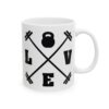 Love Kettlebell Barbells Gym Mug – Funny Workout Coffee Mug – 11oz/15oz Ceramic Mug
