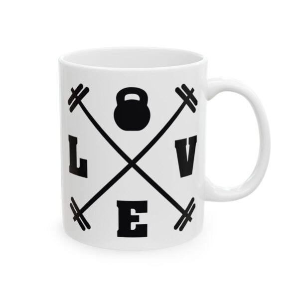 Love Kettlebell Barbells Gym Mug – Funny Workout Coffee Mug – 11oz/15oz Ceramic Mug