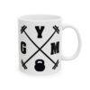 GYM Crossed Barbells Gym Mug – Funny Workout Coffee Mug – 11oz/15oz Ceramic Mug