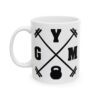 GYM Crossed Barbells Gym Mug – Funny Workout Coffee Mug – 11oz/15oz Ceramic Mug