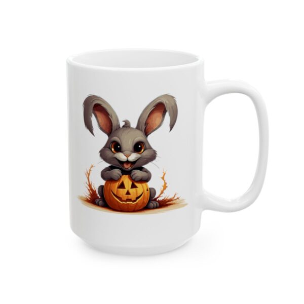 Gray Bunny with Pumpkin Halloween Mug – Cute Pumpkin Coffee Mug – 11oz/15oz Ceramic Mug - 10978_2_right.jpg Gray Bunny with Pumpkin Halloween Mug – Cute Pumpkin Coffee Mug – 11oz/15oz Ceramic Mug