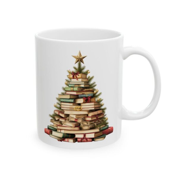 Christmas Book Tree Design 9 Mug – Book Lover Christmas Coffee Mug – 11oz/15oz Ceramic Mug