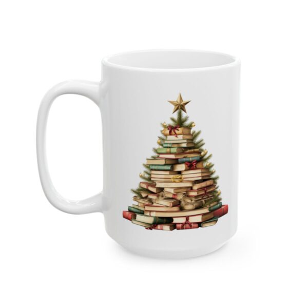 Christmas Book Tree Design 9 Mug – Book Lover Christmas Coffee Mug – 11oz/15oz Ceramic Mug